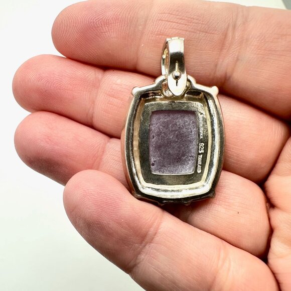 Judith Ripka Purple Jade Sterling Silver Pendant Enhancer 1 1/2 Inch - Picture 3 of 3